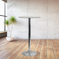 Flash Furniture CH-6-GG 23.5" Round Glass Table with 35.5"H Chrome Base